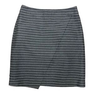 LOFT Size 00P Gray Pinstripe Skirt Office Workwear Corporate Girlie Preppy EUC